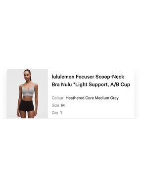 lululemon athletica Focuser Scoop-Neck Bra in Heathered Medium Grey